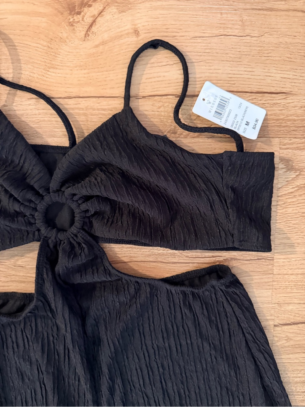 Windsor Black Textured Cutout Jumpsuit